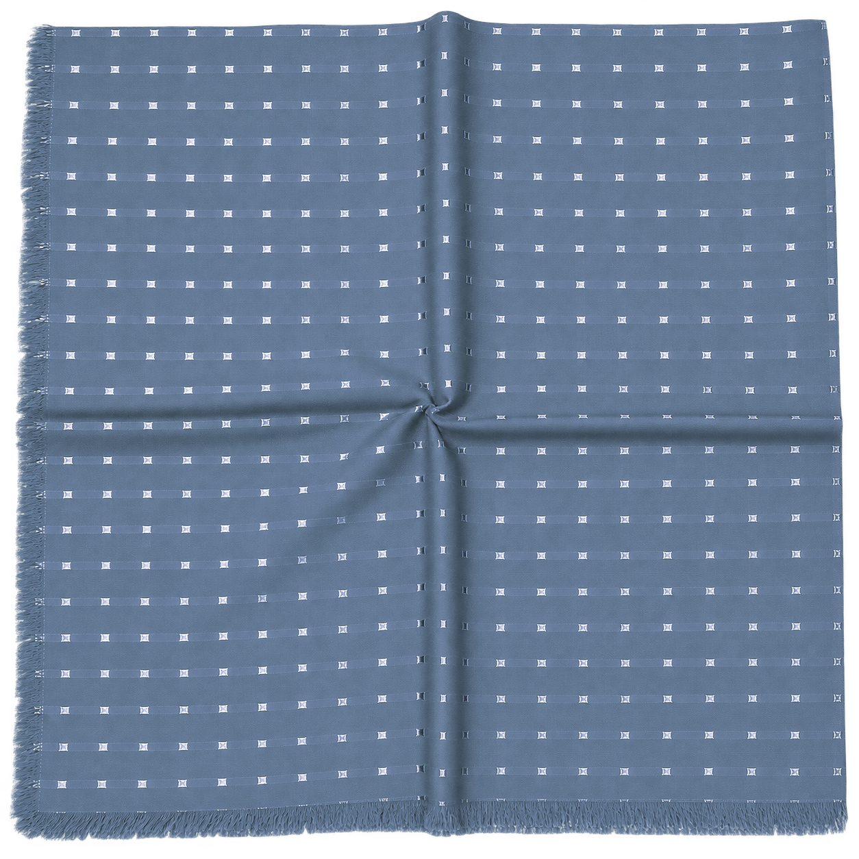 Square Scarf Satin Square Embroidery - Dusty Blue