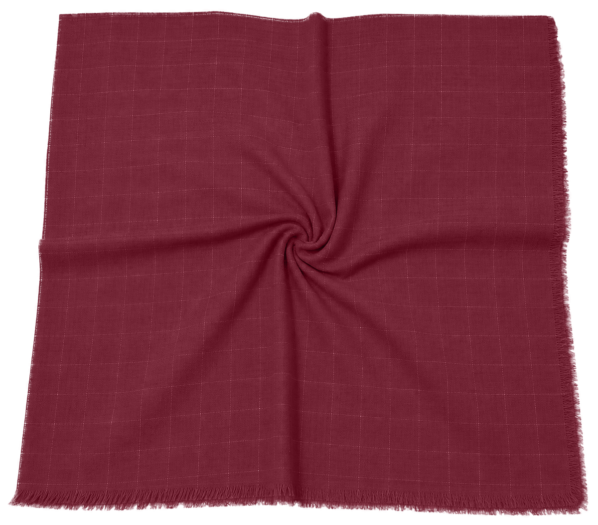 Square Scarf Grid Texture- Dark Burgandy