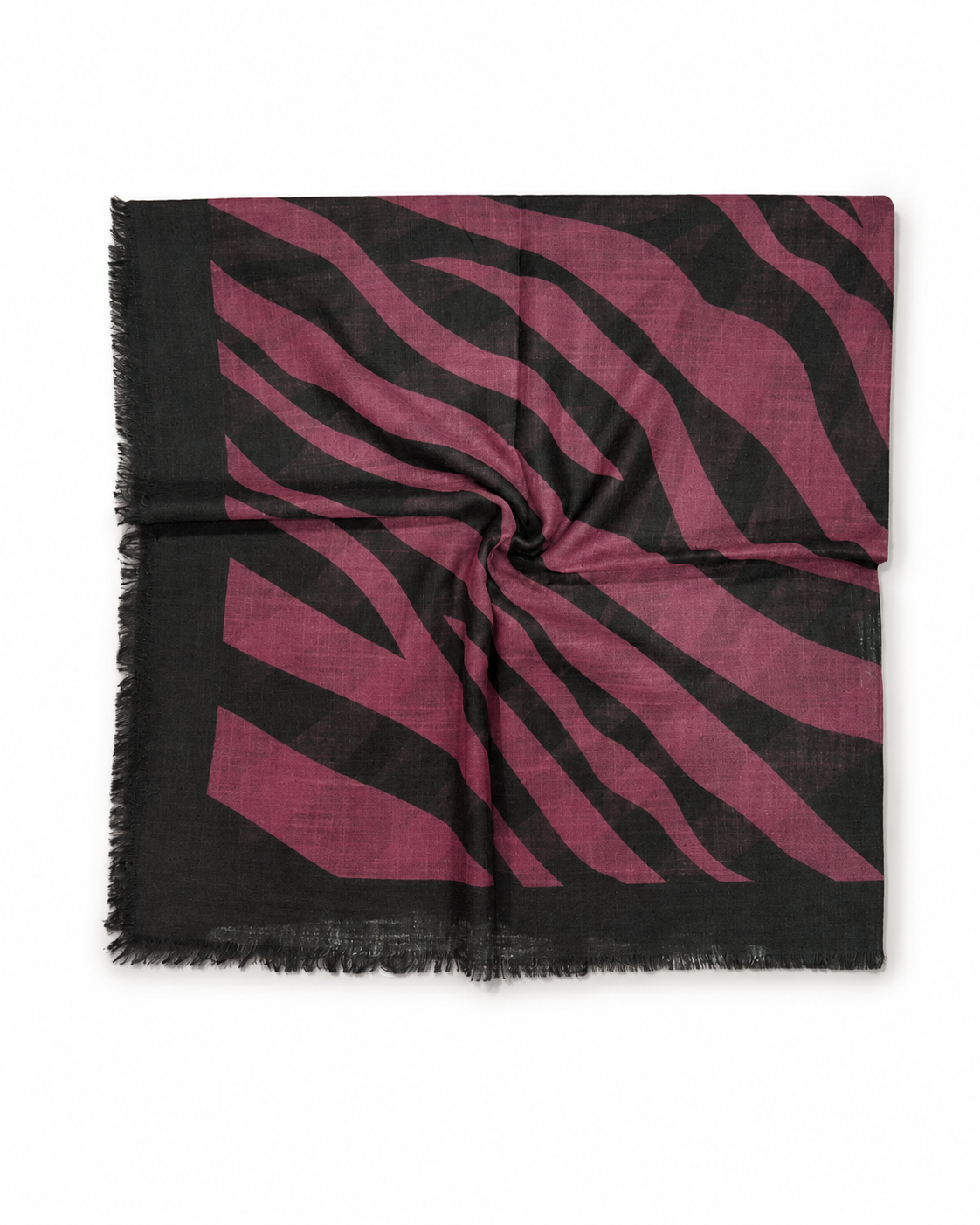 Square Scarf Bold Zebra - Burgunday Black