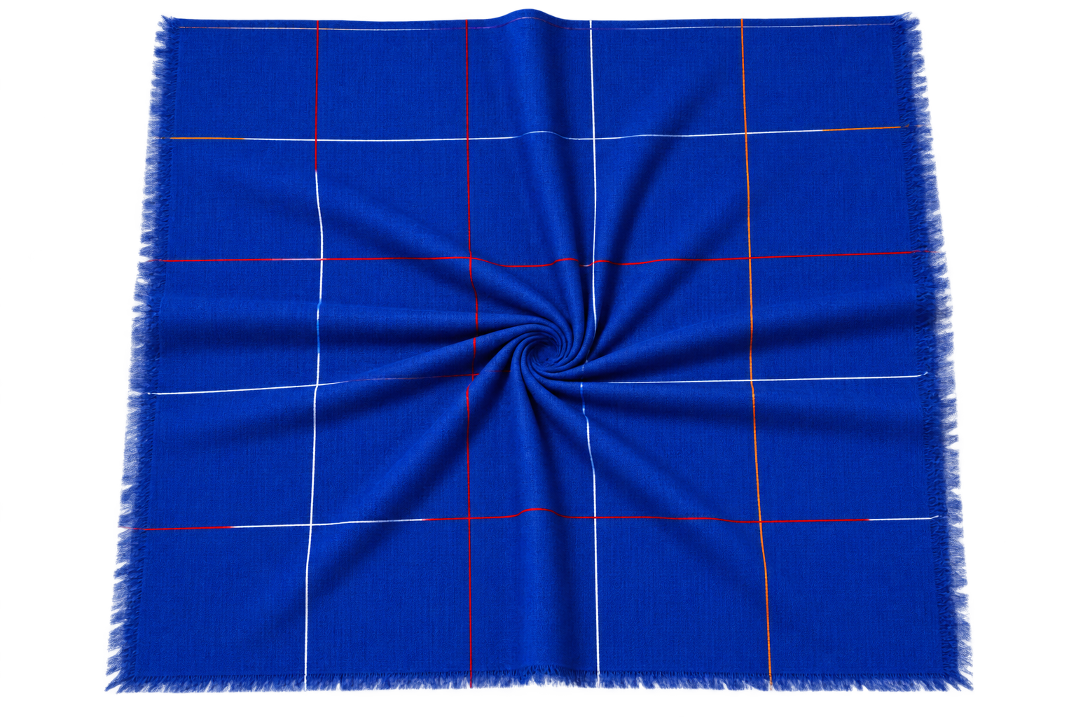Square Scarf Windowpane Grid - Cobalt