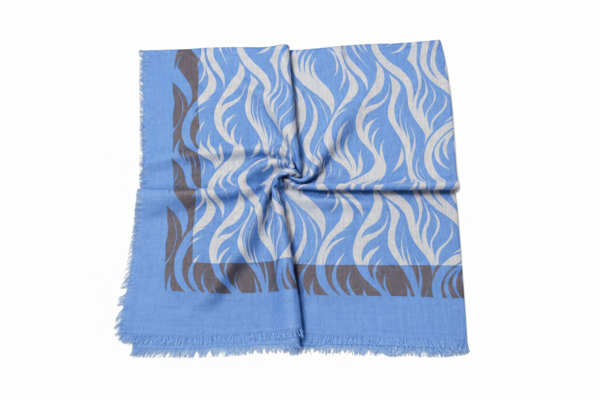 Square Scarf Wave Zebra - Slate