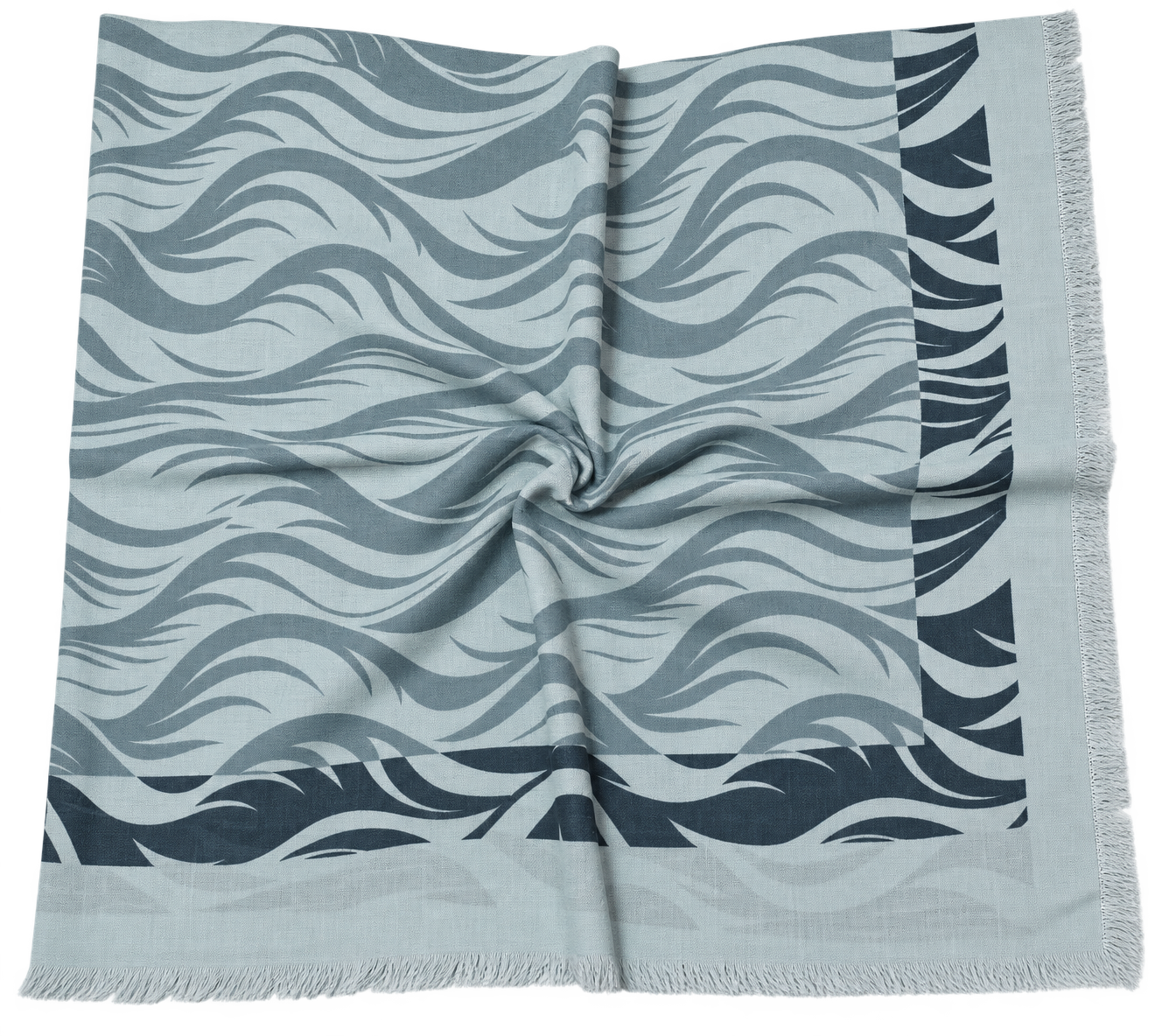 Square Scarf Wave Zebra - Sage