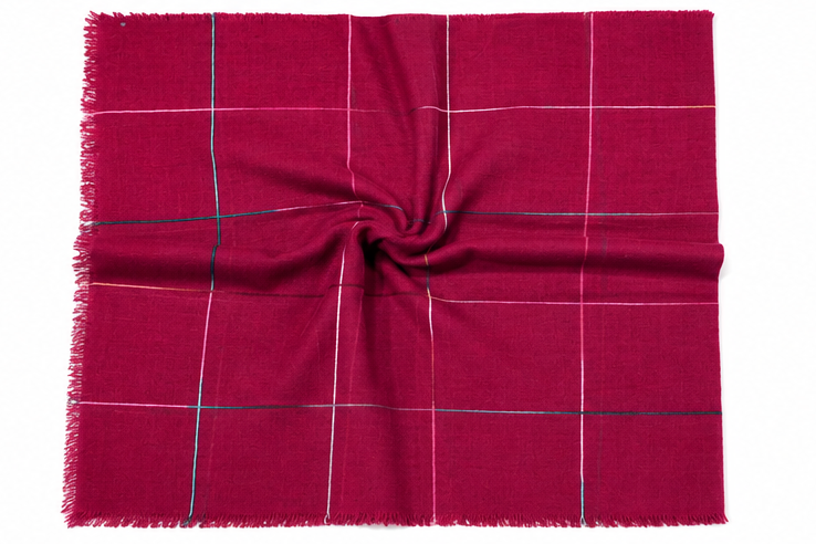 Square Scarf Windowpane Grid - Berry Crush