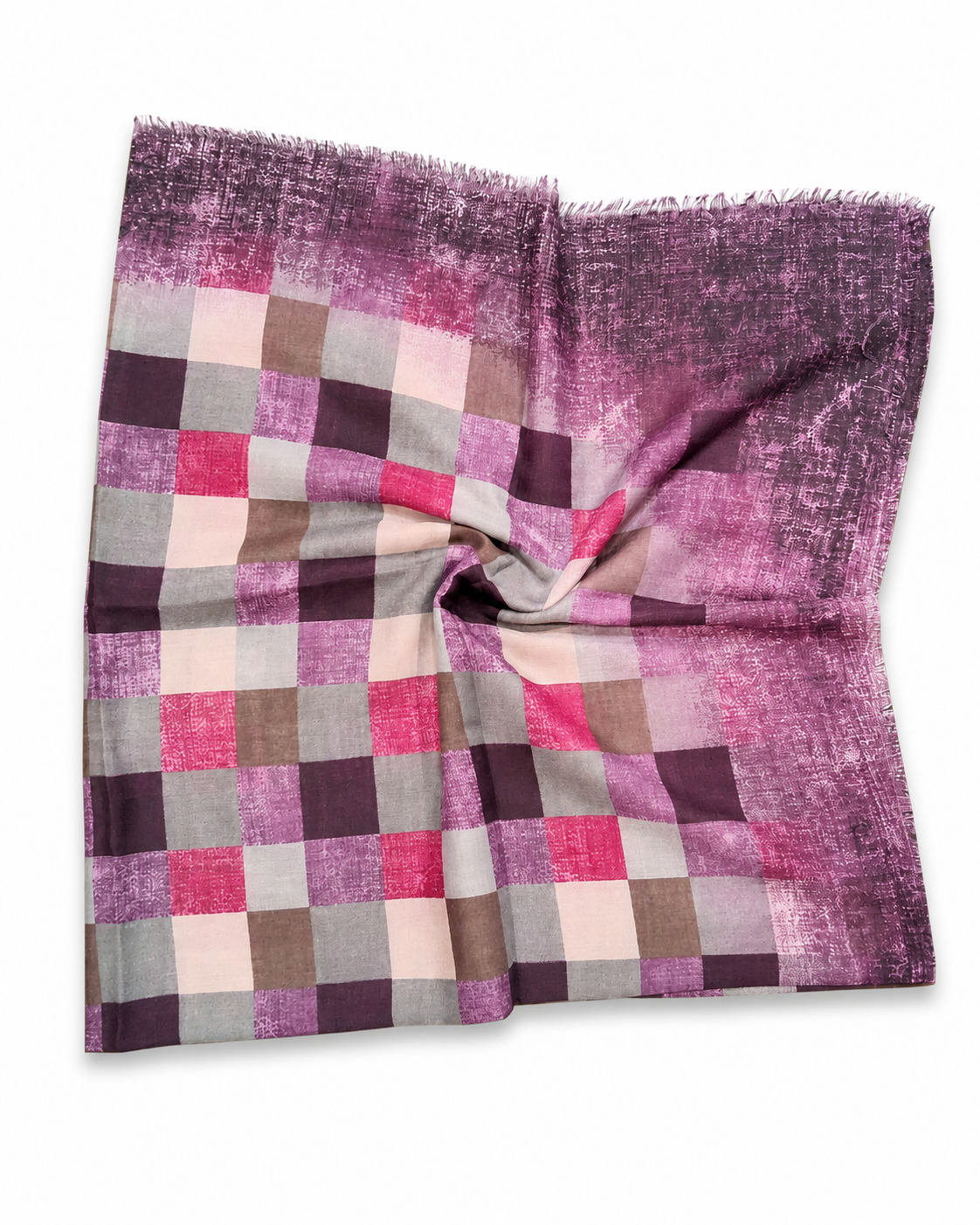 Square Scarf ColorBlock Check - Violet Orchid