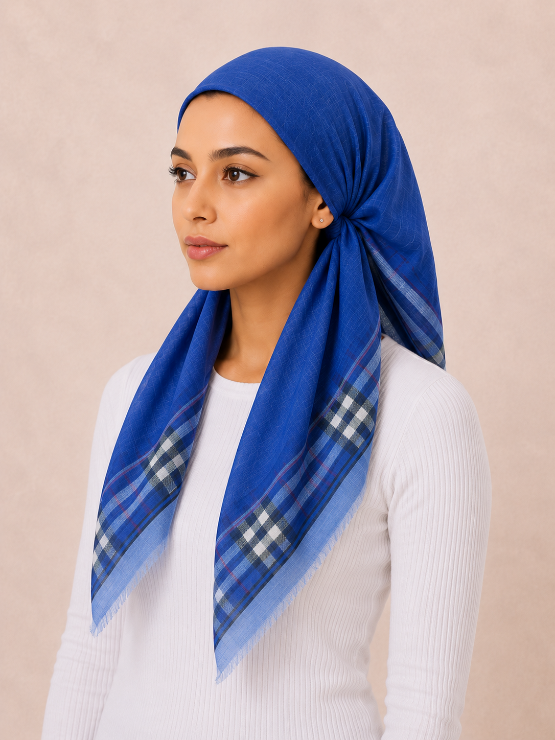 PreTie Traditional Plaid Border - Classic Cobalt