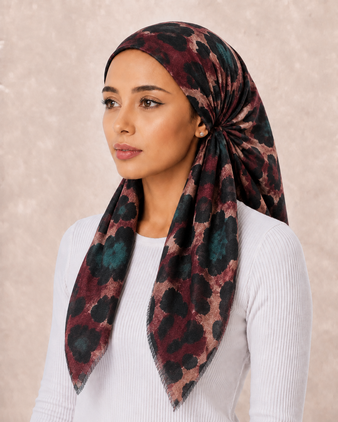 PreTie Artistic Leapard - Burgandy Teal