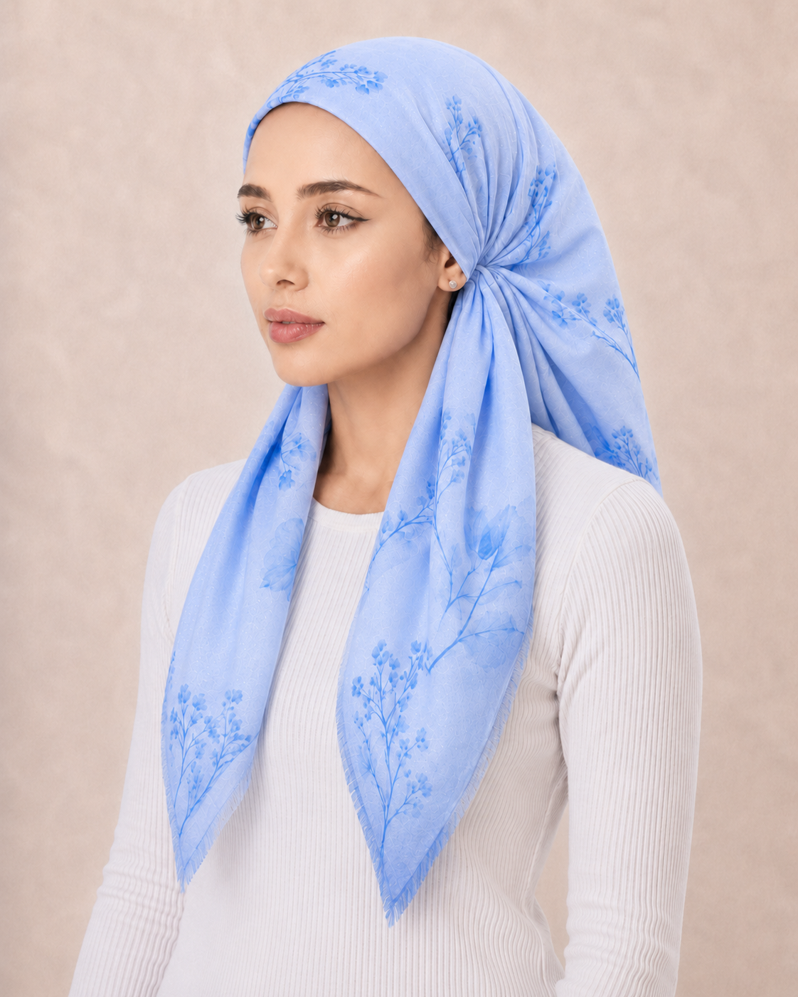 PreTie Shimmer Tonal Floral - Ice Blue