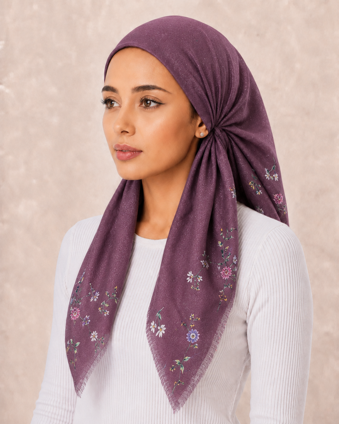 PreTie Shimmer Floral Border - Plum