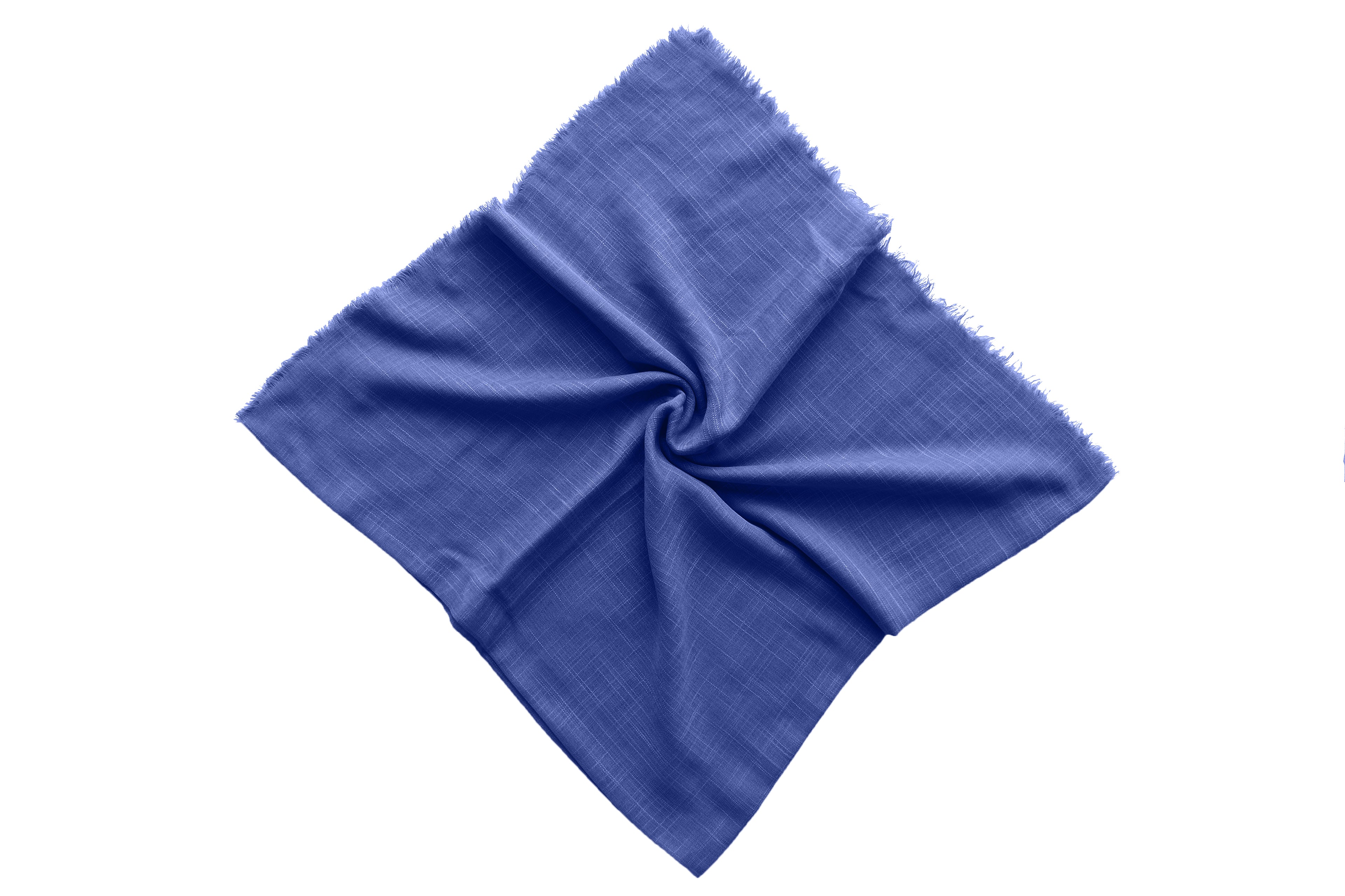 Square Scarf Solid Cotton - Vibrant Blue