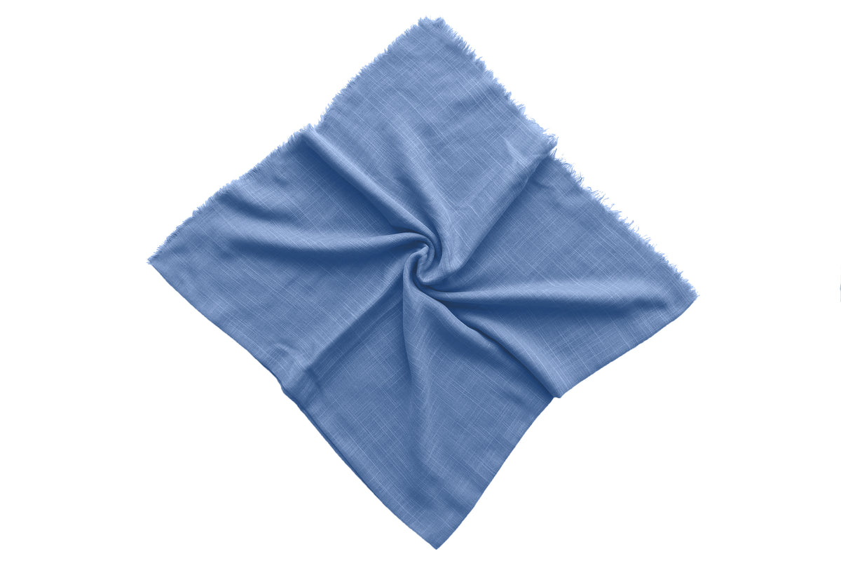Square Scarf Solid Cotton - Dusty Blue