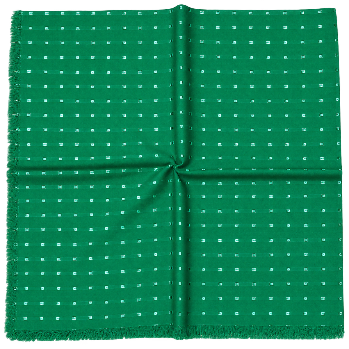 Square Scarf Satin Square Embroidery - Emerald