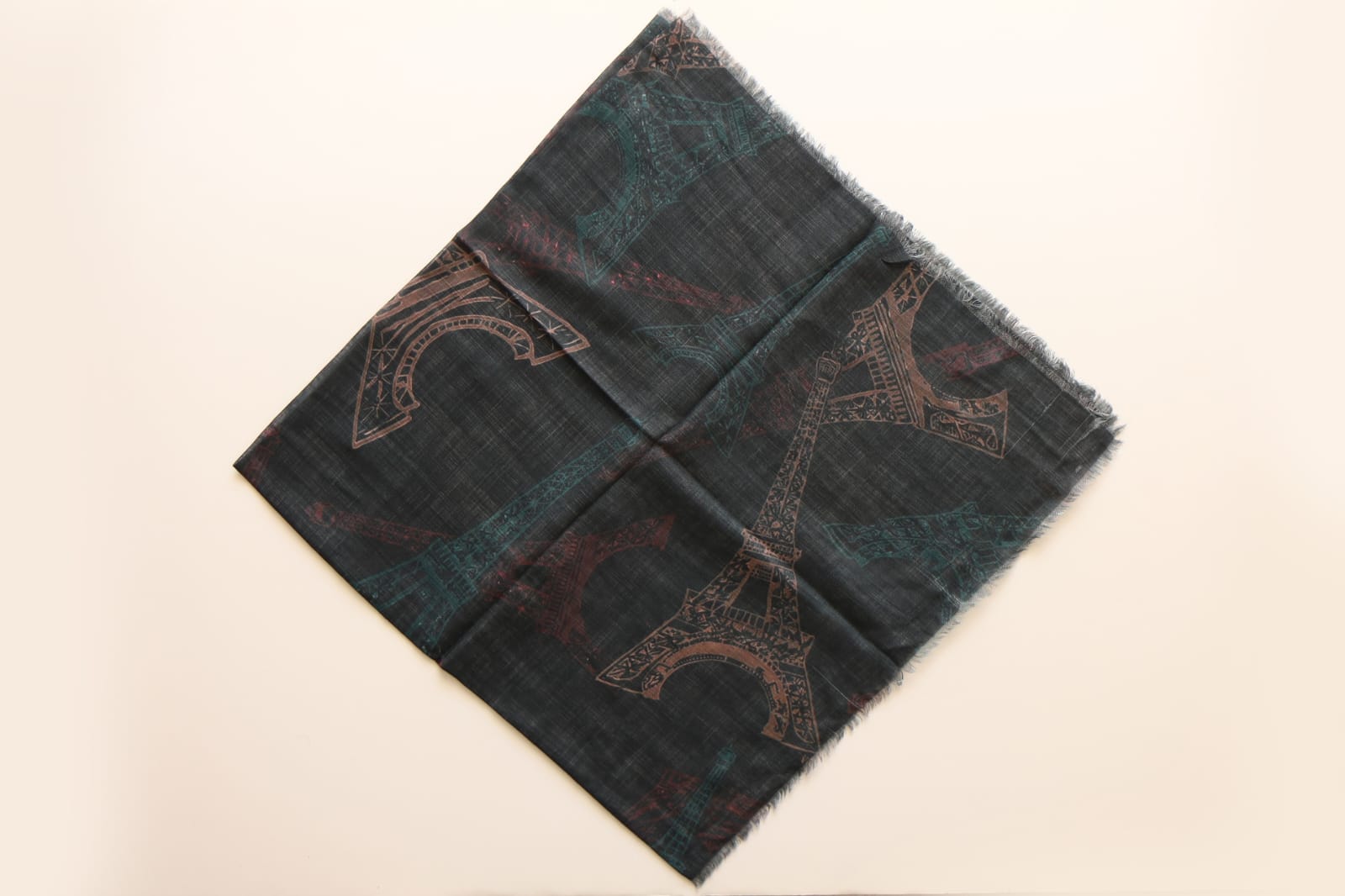 Square Scarf Paris Sketch - Bronze*Teal