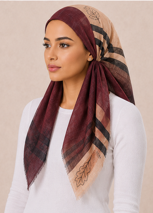PreTie ColorBlock Plaid - Burgundy*Cream