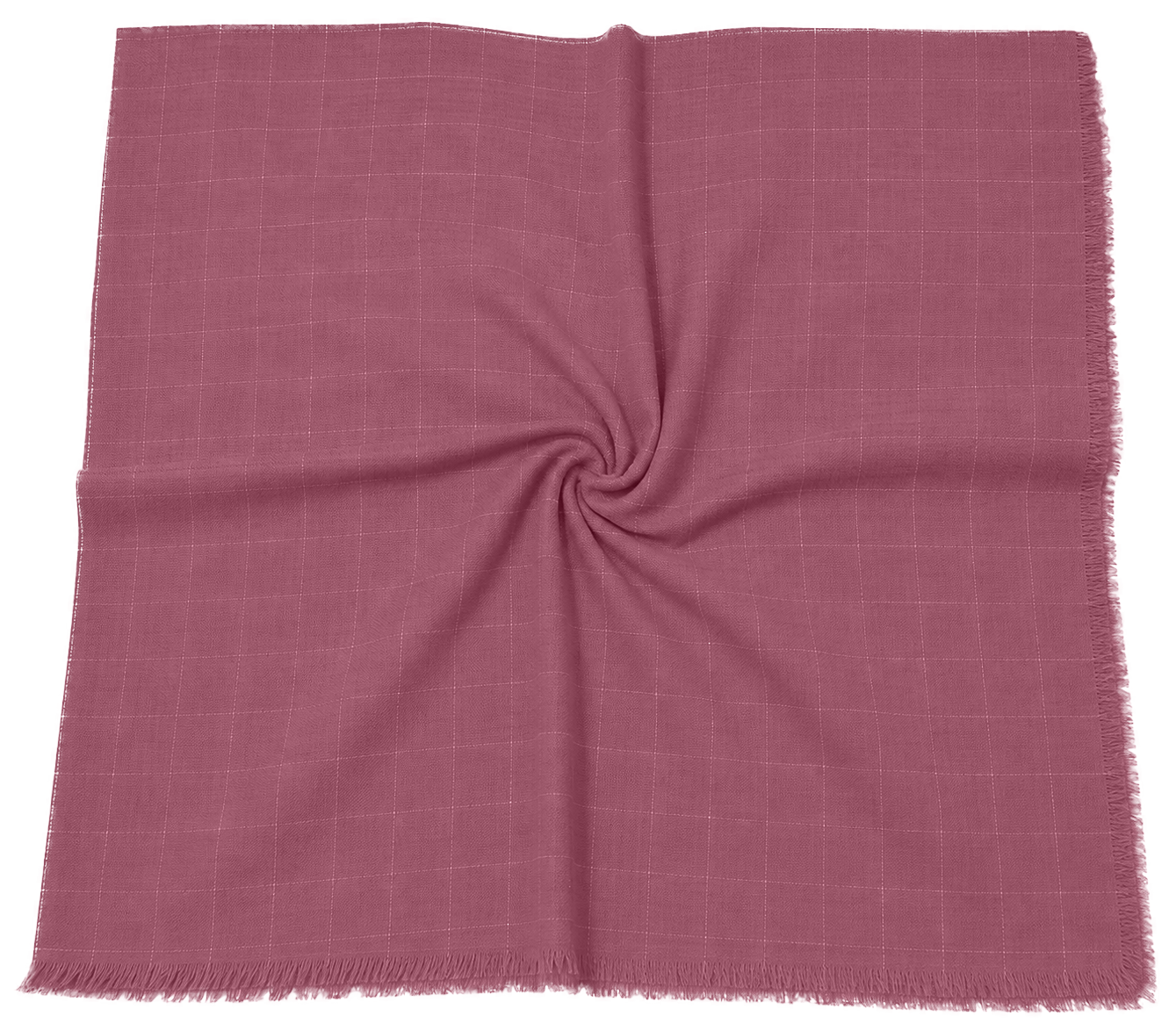 Square Scarf Grid Texture - Dusty Berry