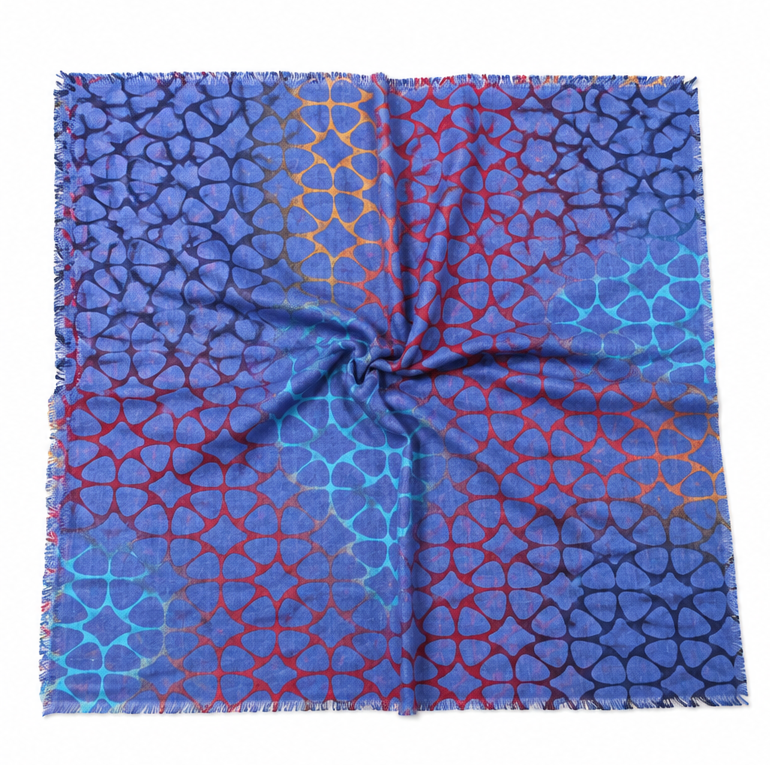 Square Scarf Cross Links - Mediterranean Blues