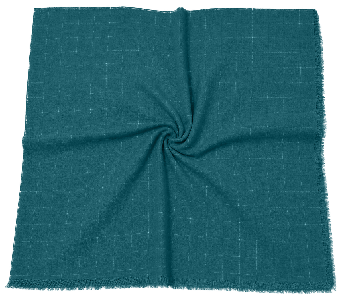 Square Scarf Grid Texture - Deep Turquiose