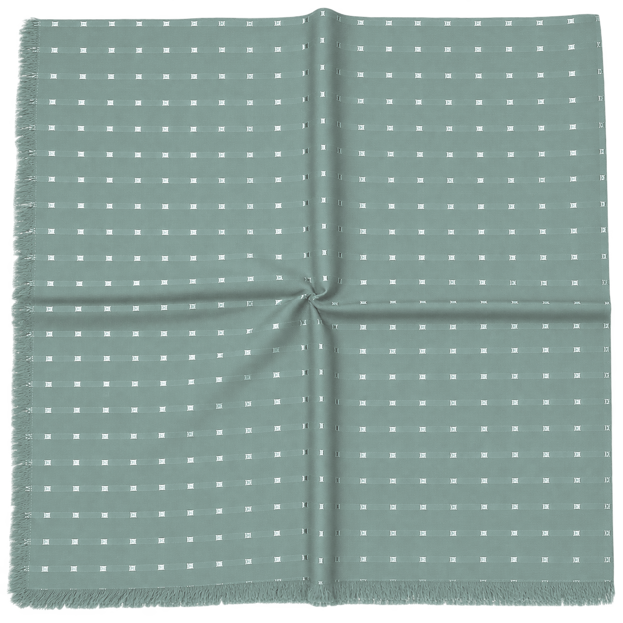 Square Scarf Satin Square Emboidery - Sage Green