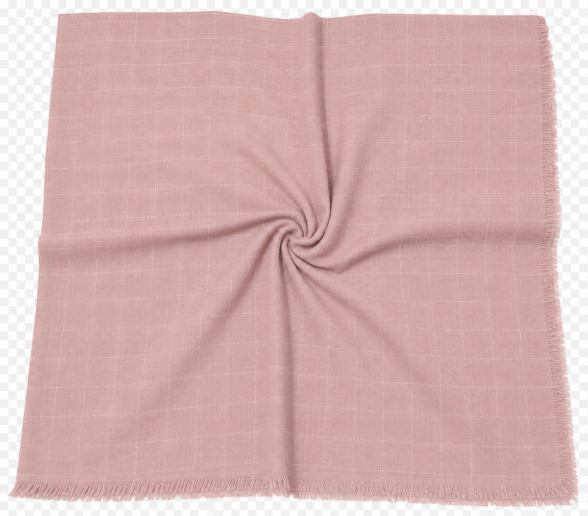 Square Scarf Grid Texture - Soft Blush